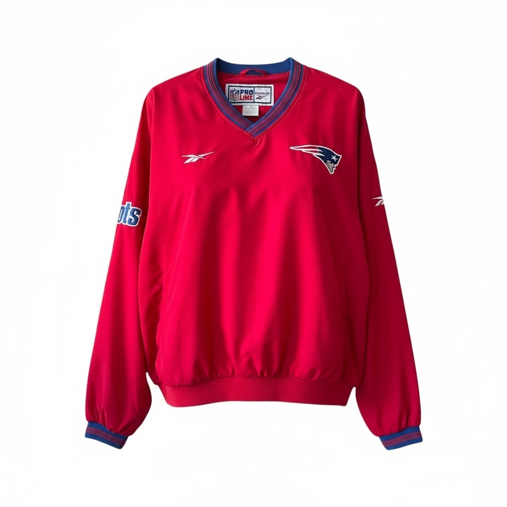 Reebok Red New Englend Patriots V-Neck Pullover Large